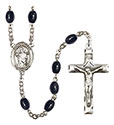 St. Aedan of Ferns 8x6mm Black Onyx Rosary R6006S-8293