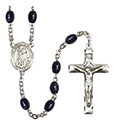 St. Adrian of Nicomedia 8x6mm Black Onyx Rosary R6006S-8353