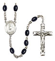 St. Daniel Comboni 8x6mm Black Onyx Rosary R6006S-8400