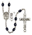 St. Christopher/Karate 8x6mm Black Onyx Rosary R6006S-8515
