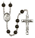 St. Genesius of Rome 7mm Black Onyx Rosary R6007S-8038