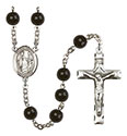 St. Genevieve 7mm Black Onyx Rosary R6007S-8041