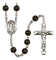 St. Hubert of Liege 7mm Black Onyx Rosary R6007S-8045