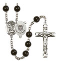 St. Michael/Coast Guard 7mm Black Onyx Rosary R6007S-8076S3