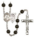 St. Sebastian/Basketball 7mm Black Onyx Rosary R6007S-8163