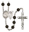 St. Sebastian/Martial Arts 7mm Black Onyx Rosary R6007S-8168