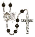 St. Sebastian/Archery 7mm Black Onyx Rosary R6007S-8189