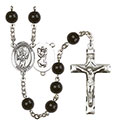 St. Christopher/Baseball 7mm Black Onyx Rosary R6007S-8500