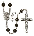 St. Christopher/Karate 7mm Black Onyx Rosary R6007S-8515