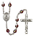 St. Henry II 7mm Garnet Aurora Borealis Rosary R6008GTS-8046