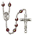St. Scholastica 7mm Garnet Aurora Borealis Rosary R6008GTS-8099