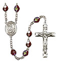 St. William of Rochester 7mm Garnet Aurora Borealis Rosary R6008GTS-8114