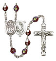 St. Cecilia/Choir 7mm Garnet Aurora Borealis Rosary R6008GTS-8180
