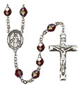 St. Nino de Atocha 7mm Garnet Aurora Borealis Rosary R6008GTS-8214SP