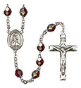 St. Rachel 7mm Garnet Aurora Borealis Rosary R6008GTS-8251