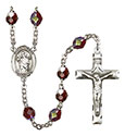 St. Aedan of Ferns 7mm Garnet Aurora Borealis Rosary R6008GTS-8293