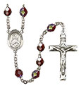 Immaculate Heart of Mary 7mm Garnet Aurora Borealis Rosary R6008GTS-8337