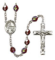 Blessed Emilee Doultremont 7mm Garnet Aurora Borealis Rosary R6008GTS-8390