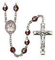 Blessed Emilie Tavernier Gamelin 7mm Garnet Aurora Borealis Rosary R6008GTS-8437