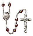 Pope Francis 7mm Garnet Aurora Borealis Rosary R6008GTS-8451