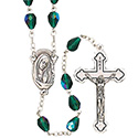 Rosary with Green Teardrop Beads SR3960